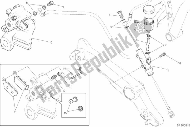 All parts for the Rear Brake System of the Ducati Scrambler Sixty2 Thailand 400 2019